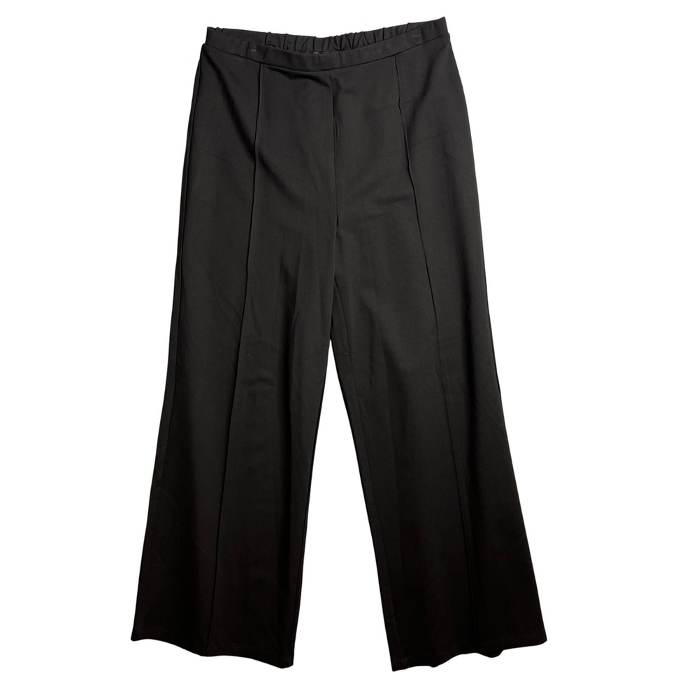 Halogen Wide Leg Pants Plus Size 1 (1X) Black Pull On Casual Career Comfort